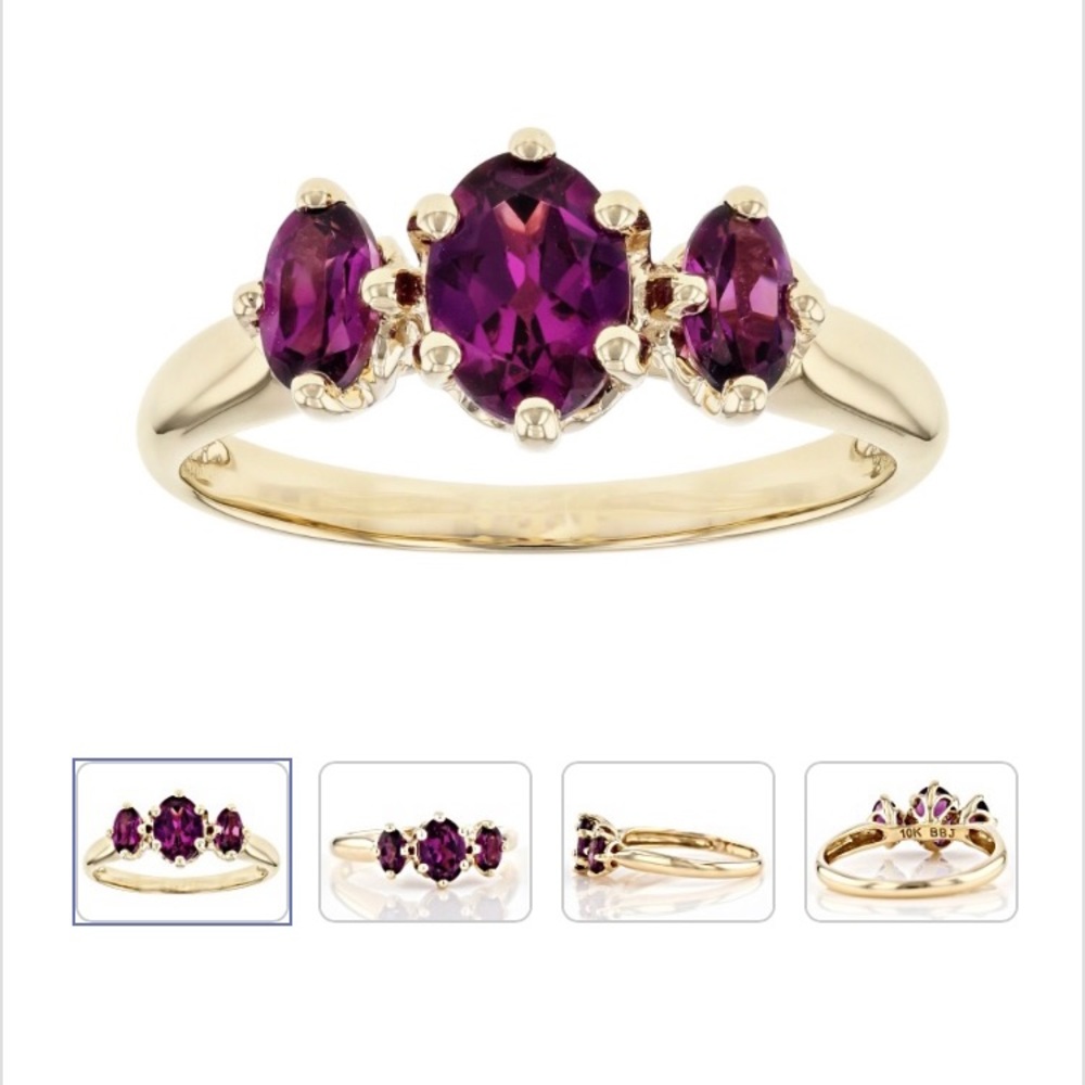 10K Gold Purple Garnet Ring